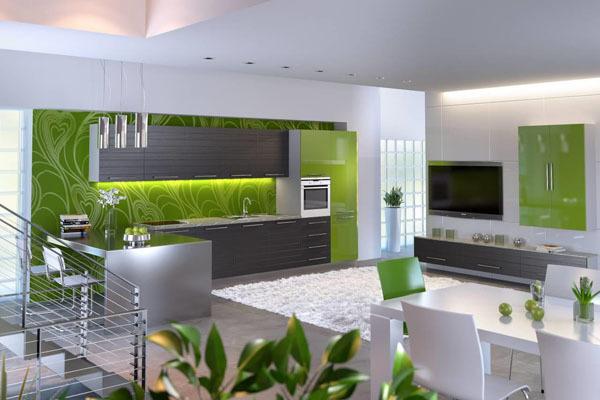 Dizajn kuhinje u zelenim tonovima - moderan i moderan