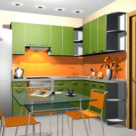 Narančasto-zelena kuhinja (35 fotografija): kako vlastitim rukama napraviti kuhinjsku sobu u svijetlozelenim tonovima, upute, foto i video vodiči