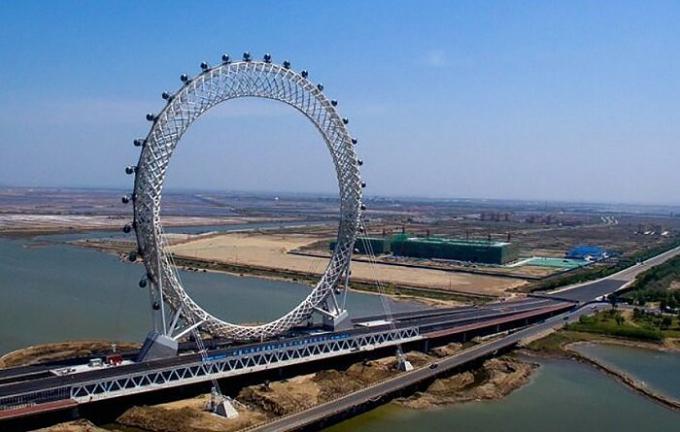 Osovina bez Ferris kotač u gradu Weifang. 