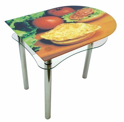 kuhinjski stakleni stol s ispisom fotografija