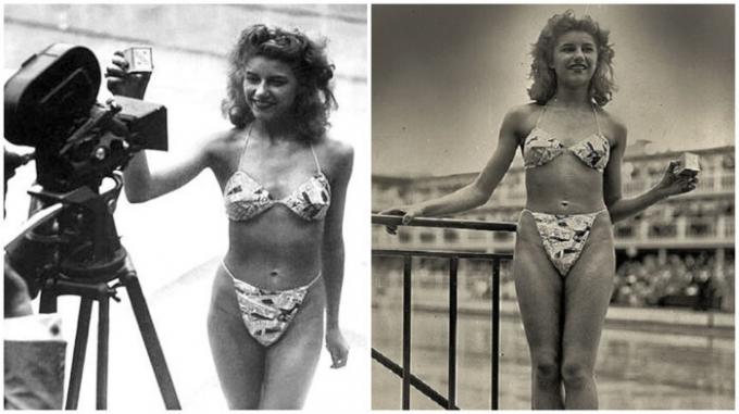 19-godišnja plesačica Micheline Bernardini - jedini koji je pristao onečistiti u bikiniju (1946).