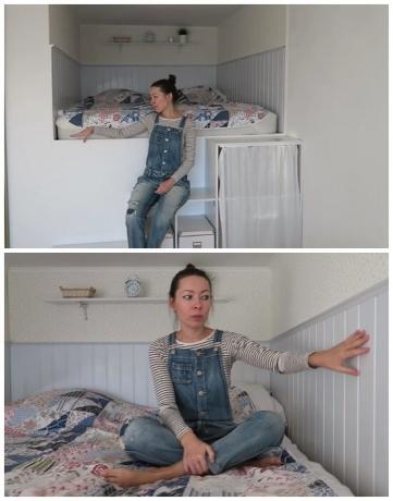 Na visokom postolju u formirana niša djevojka je napravio pravi sobu. | Foto: youtube.com.